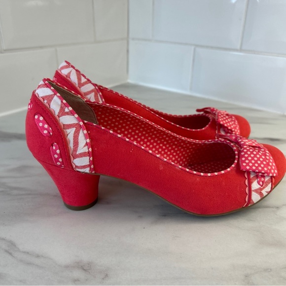 Ruby Shoo Shoes Size 6 Pink Faux Suede Slip On Heeled Shoes Euro 39 - Picture 9 of 10